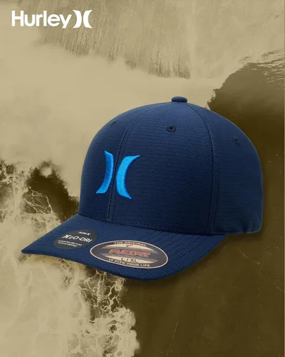 Miniatura 7 de Hurley Gorra de béisbol para hombre Gorra ligera de visera curvada H2O Dri ajustada para hombre
