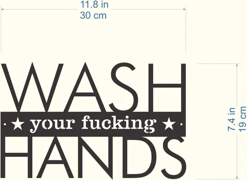 Miniatura 4 de Divertido letrero de metal para pared de baño, con texto en inglés "Wash Your Hands", para inauguración de la casa, colgador de puerta colgante