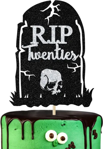Decoración negra para tartas de los años veinte con purpurina y texto "Dirty Thirty/Cheers to 30 Years", suministros de decoración de fiesta de