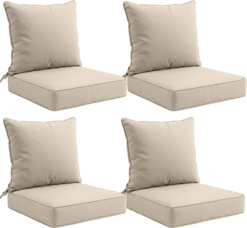 Miniatura 29 de EAGLE PEAK Juego de cojín para asiento profundo de patio al aire libre, 25 x 25 x 5 pulgadas, cojín de respaldo para silla de 2 piezas, juego de 2
