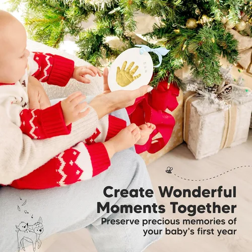 Miniatura 9 de Kit de huellas de manos y pies para bebé Niñas, Niños - Kit personalizado de adornos de Navidad de la primera Navidad del bebé, regalos de Navidad