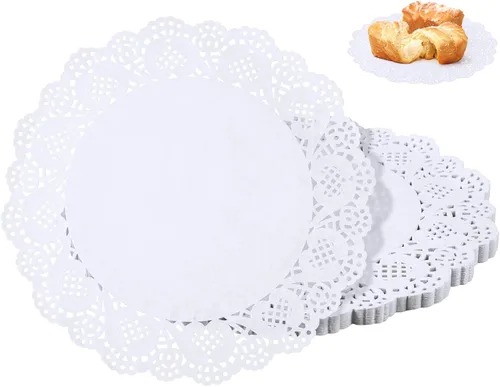 Miniatura 9 de Svalor Tapetes de papel de encaje de varios tamaños, tapetes de 4.5 pulgadas, 6.5 pulgadas y 8.5 pulgadas para alimentos, 99 piezas de tapetes