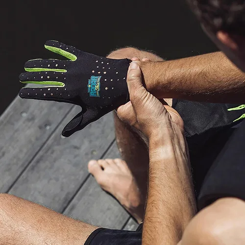 Miniatura 5 de Radar Men's Range Water Sports Gloves - Amara Grip Palm, Perforated Nylon Backhand, Thumb Bumper Protection, Lightweight Stretch Fit Design