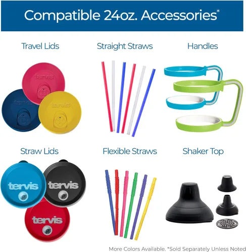 Miniatura 4 de Tervis Tapa de viaje hecha en Estados Unidos de vaso aislado de doble pared para taza de viaje mantiene las bebidas frías y calientes, se ajusta a
