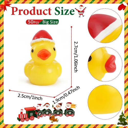 Miniatura 2 de 50 mini patos de resina, mini patos de Navidad, figuras de pato en miniatura para manualidades, casa de muñecas, decoración del jardín, decoración
