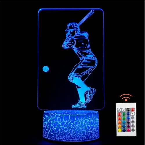 Lámpara de escritorio LED con iluminación visual creativa de ilusión óptica en 3D, control remoto y táctil, cambio de 7 o 16 colores, alimentada por