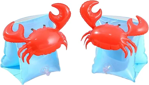 2 Pack Arm Floaties for Kids - Cute Cartoon Inflatable Pool Arm Floaties Swim Rings, PVC Arm Bands Floater Sleeves for Toddlers Children 3-5-6-12