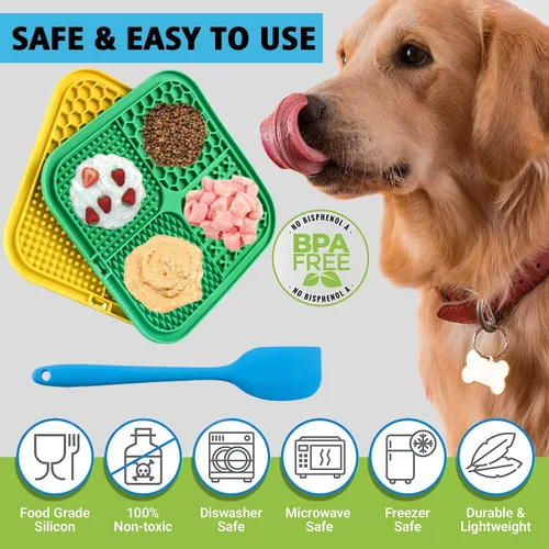 Miniatura 3 de Tapete grande para lamer perros, tapete grande para lamer perros con ventosas para la ansiedad, tapete para lamer perros con mantequilla de maní