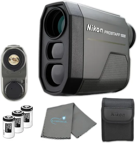 Nikon Paquete de telémetro láser Prostaff con 3 baterías CR2 y paño de limpieza Lumintrail