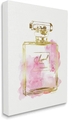 Miniatura 2 de Stupell Industries Glam - Lienzo decorativo para pared, diseño de botella de perfume dorado y rosa, fabricado con orgullo en Estados Unidos