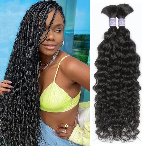 Miniatura 12 de Cabello humano trenzado para trenzas bohemias, 1.76 oz, 1 paquete/paquete de 18 pulgadas, paquetes de cabello humano rizado bohemio para trenzar 12A