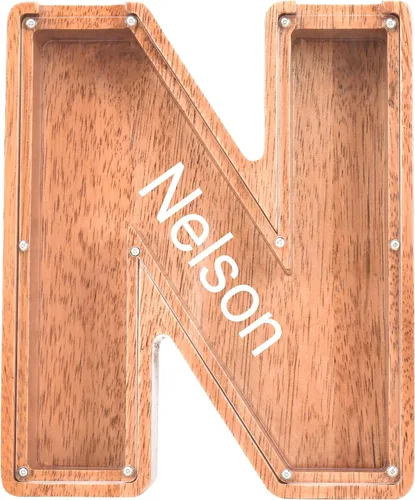Miniatura 22 de Alcancías con nombre personalizado para niños, alcancía de letras personalizadas, banco de dinero del alfabeto de madera, regalos para niños