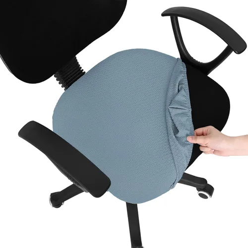 Miniatura 64 de Smiry - Fundas de asiento elásticas para silla de oficina con diseño jacquard, desmontables, lavables, antipolvo, protectores para cojines de silla
