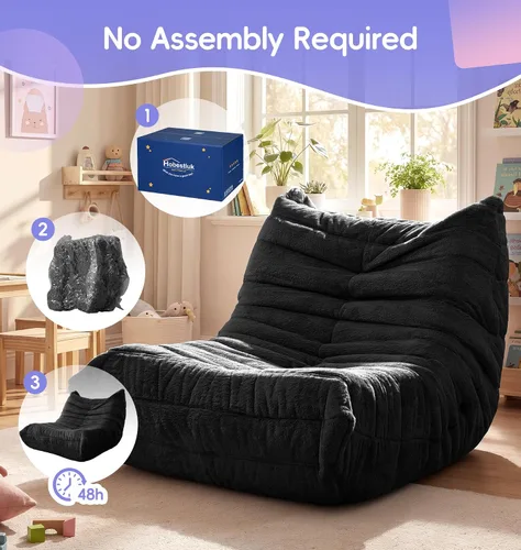 Miniatura 8 de Hobestluk Puf con espuma viscoelástica, tela de piel sintética ultrasuave, diseño ergonómico, puf pequeño, para sala de estar, dormitorio, sala