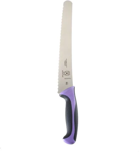 Miniatura 6 de Mercer Culinary Millennia Cuchillería con Mango de Color - Cuchillo para Pan de 10" (Borde Ondulado Ancho) Morado