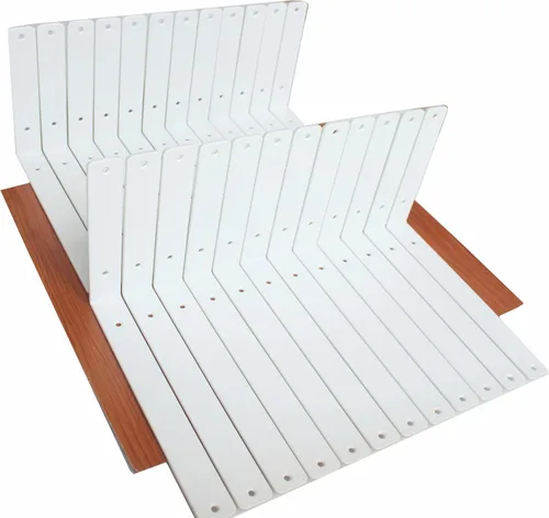 Miniatura 104 de Paquete de 12 soportes de estante en L de 8 pulgadas de largo x 6 pulgadas de alto x 1.5 pulgadas de ancho, 5 mm de grosor, soporte de estante en L