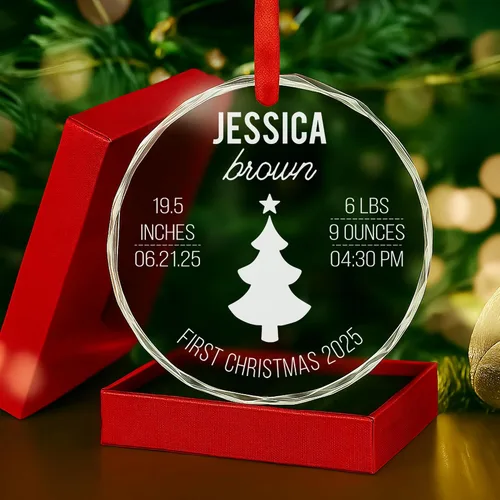 Miniatura 20 de Adorno de cristal personalizado para anuncio de bebé, adorno de Feliz Navidad, abuela y abuelo te veo en 2024, regalo de abuelos promocionados