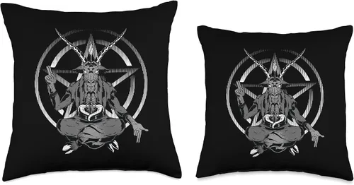 Miniatura 3 de Satanic Goat Baphomet Goth T-Shirts and Hoodies Satan Baphomet - Almohada gótica oculta, 16 x 16 pulgadas, multicolor