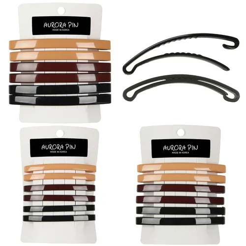 Miniatura 7 de Pinzas grandes de plástico para peinar, pinzas decorativas para medio recogido y cola de caballo, para niñas, mujeres con cabello muy fino y medio