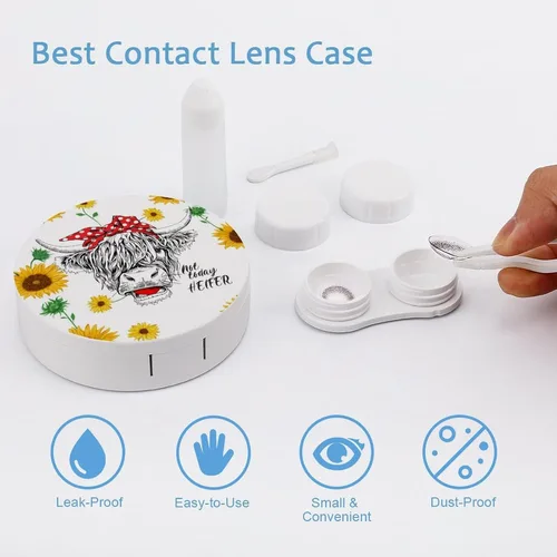 Miniatura 3 de Funda para lentes de contacto con espejo, pinzas, botella de solución limpiadora de lentes, kit de viaje portátil