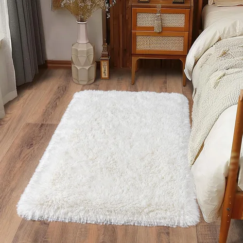 Miniatura 38 de Alfombras suaves para pasillos de dormitorio, nuevas, con parte inferior antideslizante mejorada, de 2 x 3, alfombra esponjosa y peluda verde