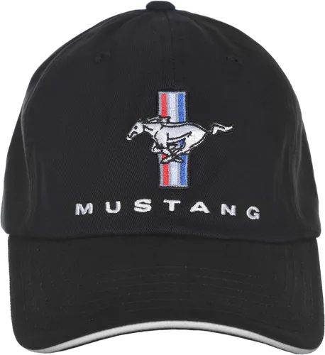 Gorra de Ford Mustang para hombre, con logotipo de tres barras, ajustable, color negro