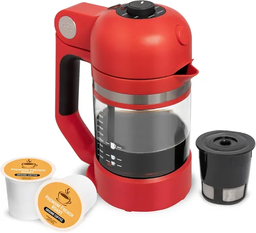 VINCI Micro Café - Cafetera de una sola porción más pequeña | Compatible con Keurig K-Cups, K-Pods | Jarra de vidrio | Preparación cerrada para café