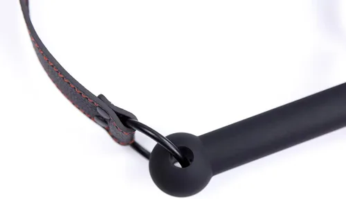 Miniatura 4 de CLROY® Juguetes de cuero para bondage, mordaza de boca abierta de piel sintética con barra de silicona, restricciones de bondage, mordida, juguetes