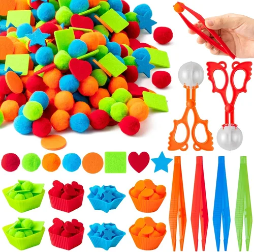 EZdhuawuse Llenadores sensoriales de forma de cubo – 295P forma de verano de habilidades motoras finas juguetes de conteo para niños educación
