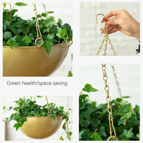 Miniatura 4 de Cestas colgantes de metal para plantas, macetas de jardín, macetas de jardín, cesta colgante para plantas, macetas colgantes para plantas