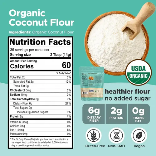 Miniatura 28 de Jans Harina de yuca, 2 libras, sustituto de harina multiusos sin gluten, harina para hornear sin cereales sin OMG, apta para paleo y AIP, harina