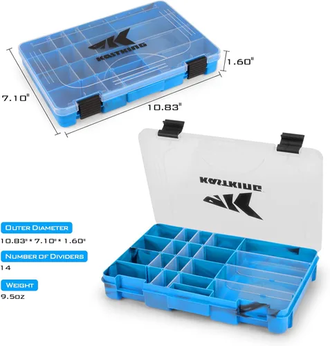 Miniatura 6 de KastKing Cajas de aparejos, caja de plástico, caja organizadora de almacenamiento de plástico con divisores extraíbles, almacenamiento de aparejos