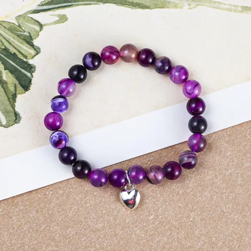 Miniatura 2 de Caiyao Pulsera elástica inspiradora con cuentas de piedra natural y corazón Life is Tough But So Are You para mujeres, niñas, hombres, adolescentes