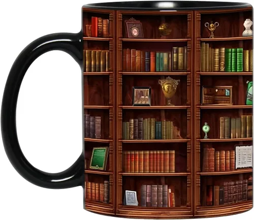 Miniatura 20 de B62112 - Taza de bibliotecario personalizada, motor de búsqueda original, estante de biblioteca, taza para amantes de los libros, color negro, 11