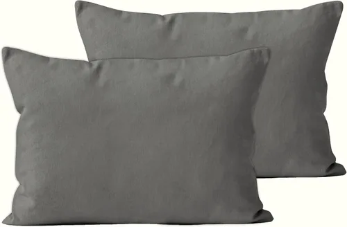 Miniatura 94 de Encasa XO Juego de 2 fundas de almohada de 12 x 12 pulgadas, color beige, sin rellenos, fundas de almohada de algodón para sala de estar, cama
