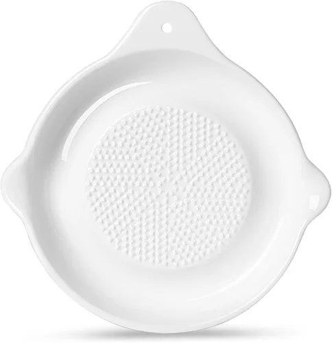 Miniatura 8 de Rallador de cerámica para jengibre, ajo, cebolla, queso, limón, chocolate, verduras y frutas para cocina, juego de 2, color blanco