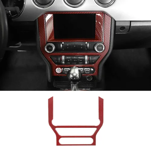 Miniatura 9 de CheroCar para Ford Mustang - Cubierta de Marco de Pantalla de Navegación para Consola Central, Decoración Interior Compatible con Ford Mustang