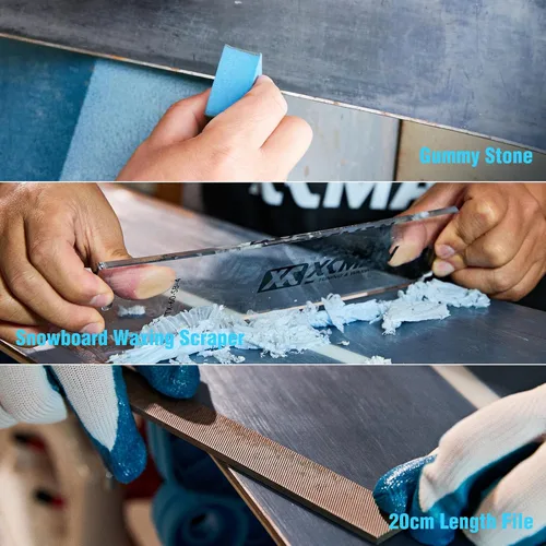 Miniatura 6 de XCMAN Kit completo de depilación con cera para esquí, snowboard, encerado, afinador de borde lateral, reparación de base de Ptex, piedras gomosas