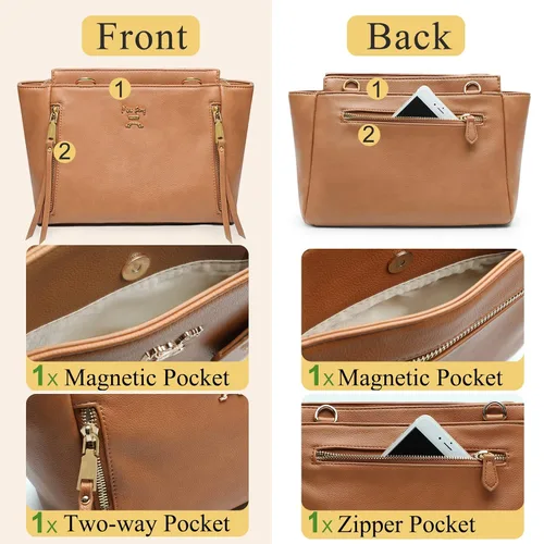 Miniatura 9 de Bolsa de pañales de miss fong, bolsa de bebé, bolsa de pañales de cuero, bolsa de pañales para bebé y bolsa de pañales cruzada