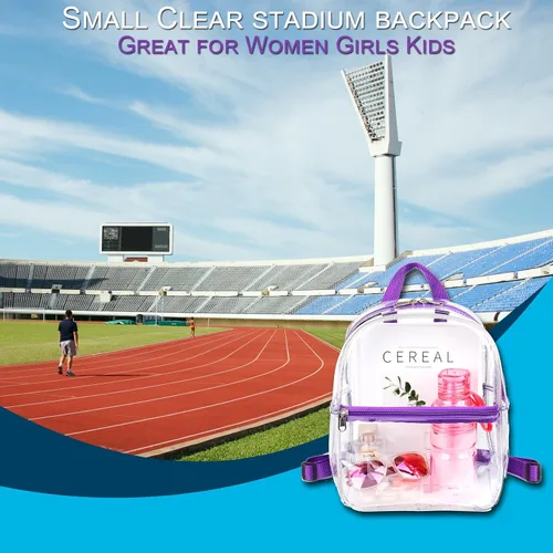 Miniatura 15 de Keepcross Mochila transparente de 12 x 6 x 12 pulgadas para eventos de estadio, bolsa transparente para estadios, eventos deportivos, festivales