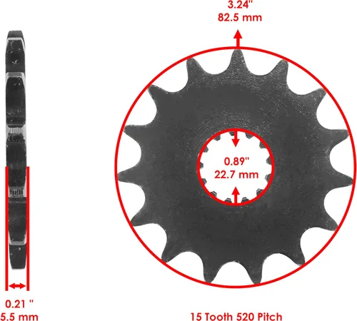 Miniatura 3 de Caltric Kit de cadena de transmisión y piñón rojo compatible con Kawasaki Versys 650 Kle650 2007-2018