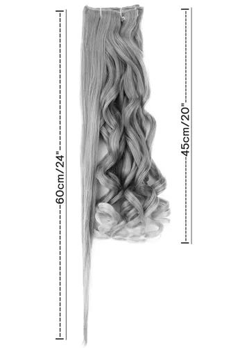 Miniatura 10 de PRETTYSHOP XXL Full Head Set 8 PCs 20 pulgadas Clip en extensiones de pelo Hairpiece Wavy Heat-Resisting, CES1-1_1, 1