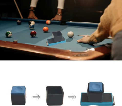 Miniatura 5 de LAKE OF FIRE Soporte para Tiza de Billar, Soporte para Tiza de Taco de Billar con Clip Magnético para Cinturón, Accesorios para Billar y Snooker Azul