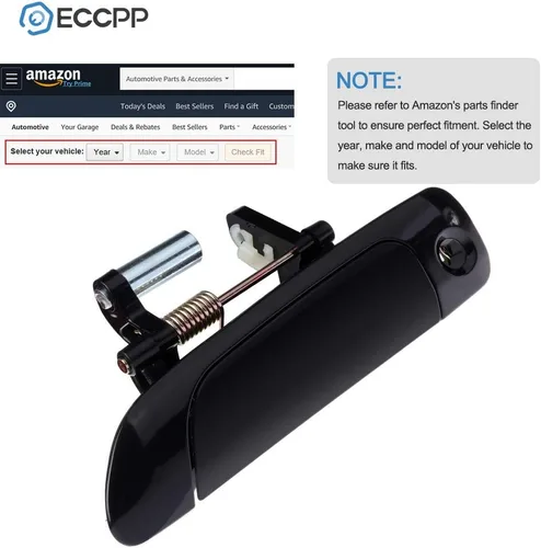 Miniatura 7 de ECCPP Manija de puerta Exterior Exterior Exterior Delantero Lado del Conductor para 2001-2005 para Honda Civic Smooth Negro