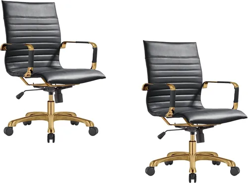 Miniatura 12 de LeisureMod Harris - Silla de oficina ejecutiva ergonómica moderna, silla de escritorio de piel con respaldo alto con altura ajustable, control