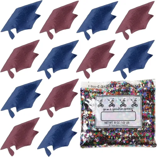 Miniatura 18 de Confetti Grad Cap Negro, Azul Marino Combo - 2 bolsas de media onza (1 oz)