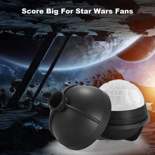 Miniatura 4 de Nax Caki molde de cubo de hielo 3D de Star Wars en forma de Estrella de la Muerte, regalos de Star Wars ideas para regalos de calcetines