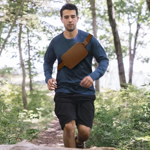 Miniatura 5 de VKIOIP Riñonera de moda con correa ajustable, bolsa cruzada manos libres con cremallera, accesorios de ejercicio de entrenamiento para viajes