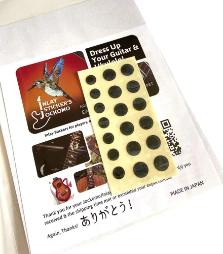 Miniatura 3 de Adhesivos de incrustación para marcadores de diapasón de guitarras y bajo - 0.32 cm Pequeñas marcas laterales en forma de punto - Abulón azul
