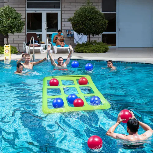 Miniatura 3 de Juego de Juguetes de Piscina TicTac Shot - Juego Inflable de Tic Tac Toe para Piscina con 10 Bolas - para Adultos, Adolescentes, Niños de 2 a 10